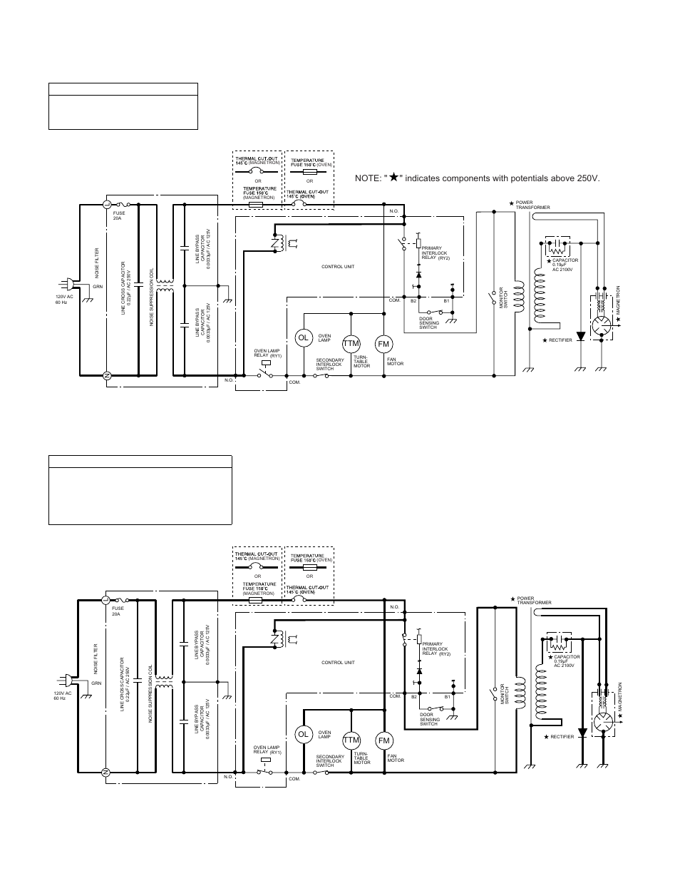 2] oven schenatic, Off condition, Cooking condition | 2] oven, Schenatic -2, R305ks, Figure o-1. oven schematic-off condition | Sharp Carousel R-305KS User Manual | Page 11 / 40