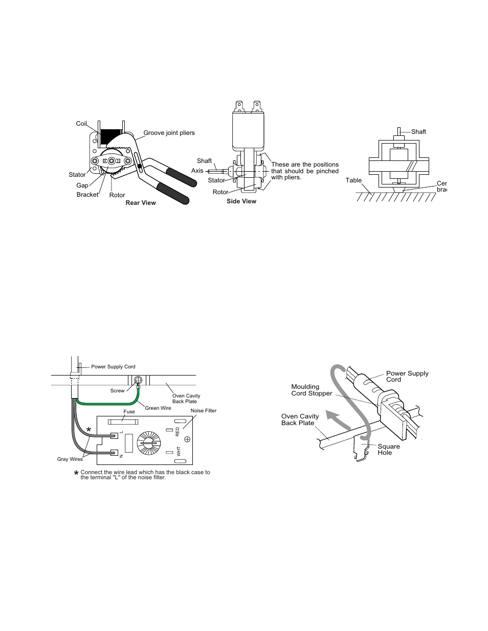 11] power supply cord replacement, Removal, Install | 11] power supply cord replace, Ment -5, 12] door sensing switch/secondary, Interlock switch and monitor switch removal -5, R305ks | Sharp Carousel R-305KS User Manual | Page 29 / 40