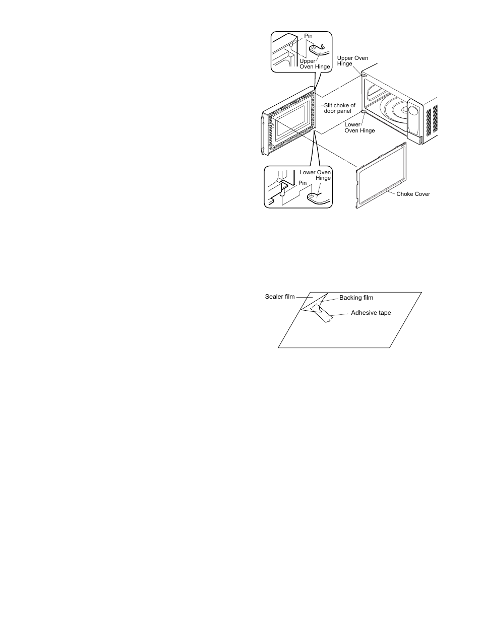 Reinstall, After any service, make sure of the following, Sealer film | R305ks | Sharp Carousel R-305KS User Manual | Page 31 / 40