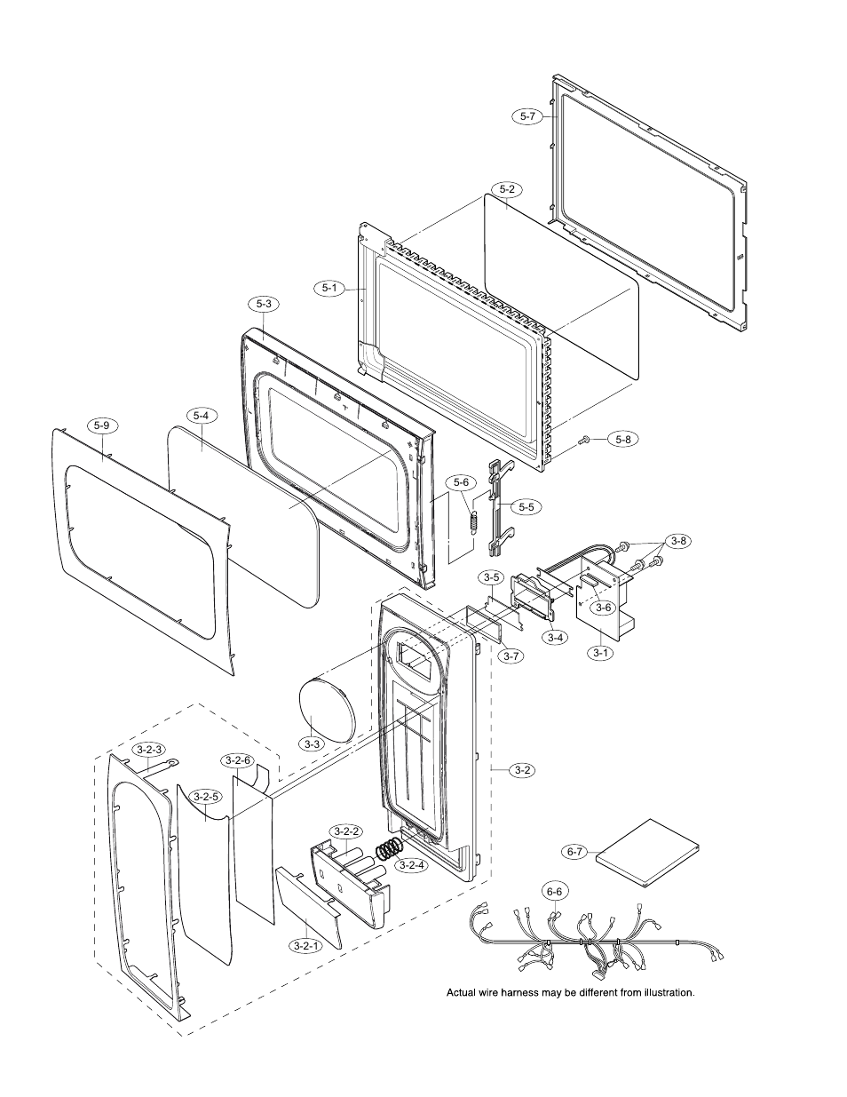 Door and control panel parts, 2] door and control panel parts, R305ks | Sharp Carousel R-305KS User Manual | Page 38 / 40