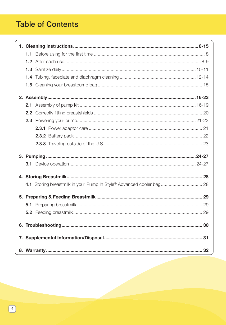 Medela Pump In Style User Manual | Page 4 / 100