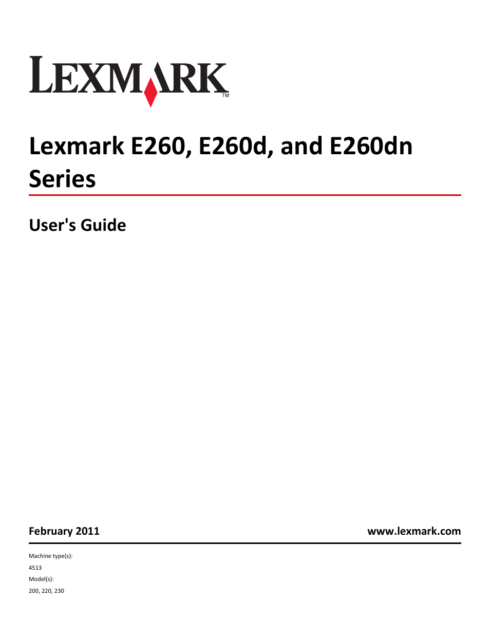 Lexmark E260dn User Manual | 142 pages