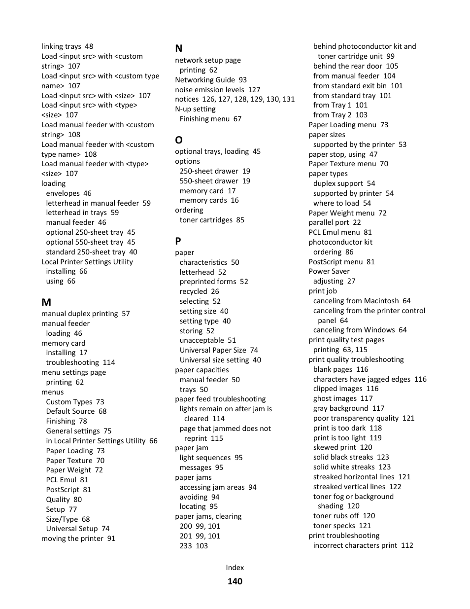 Lexmark E260dn User Manual | Page 140 / 142