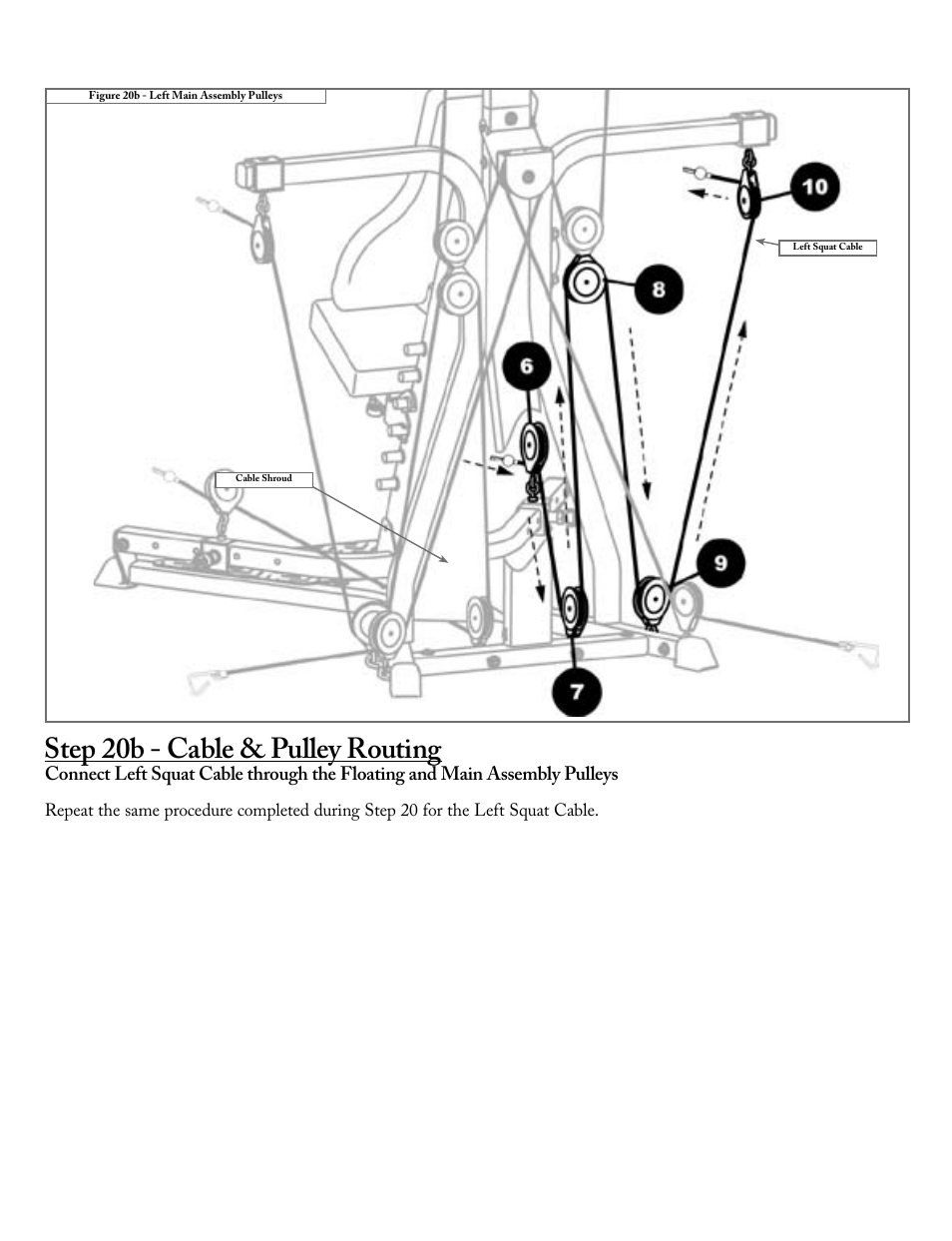 Step 20b - cable & pulley routing | Bowflex Xtreme 2 User Manual | Page 20 / 23