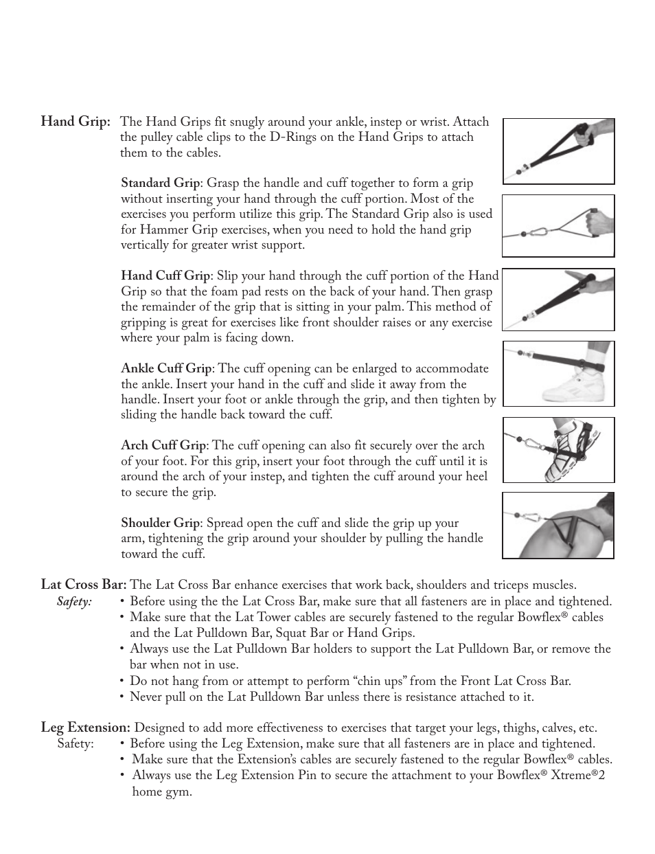 Bowflex Xtreme 2 User Manual | Page 6 / 73