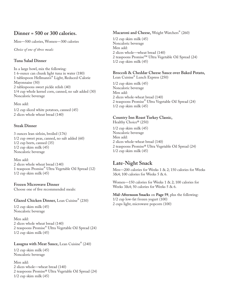 Late-night snack | Bowflex Xtreme 2 User Manual | Page 62 / 73