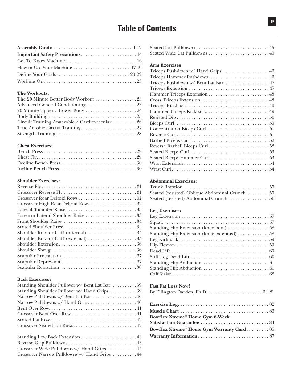 Bowflex Xtreme User Manual | Page 17 / 90