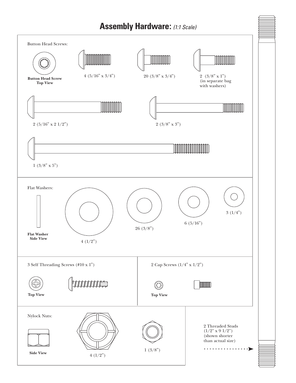 Assembly hardware, 1 scale) | Bowflex Xtreme User Manual | Page 5 / 90