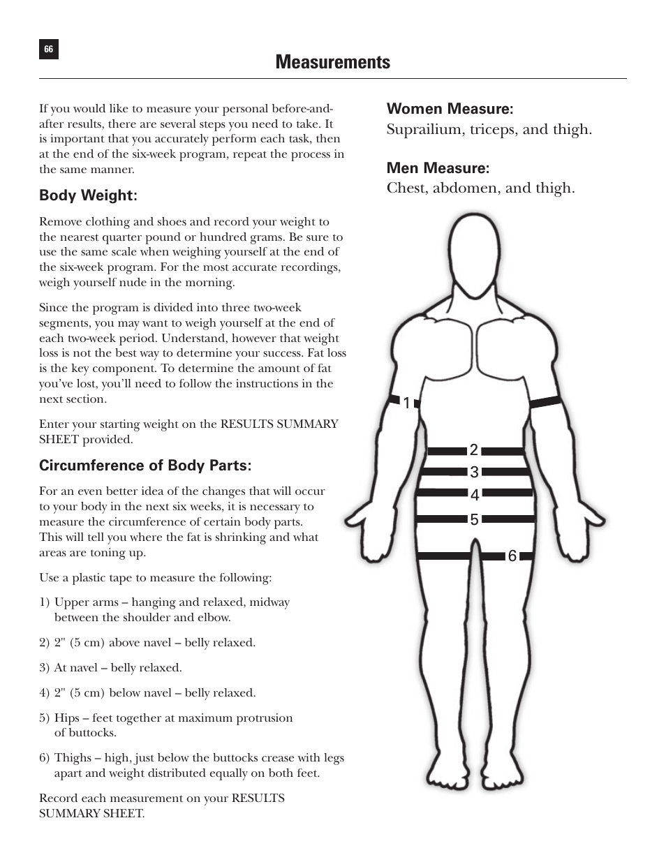 Measurements | Bowflex Xtreme User Manual | Page 68 / 90