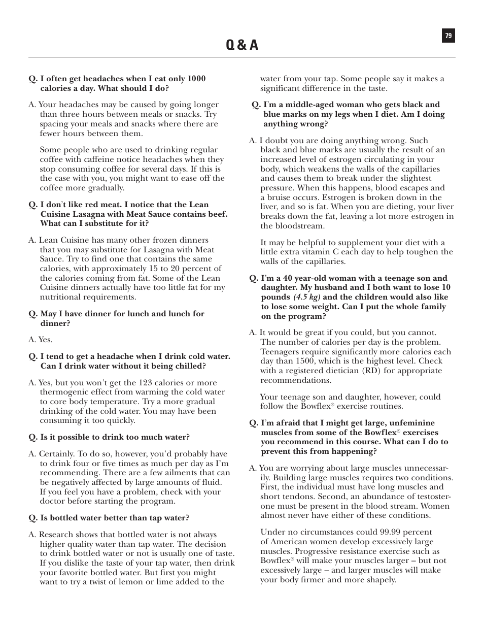 Q & a | Bowflex Xtreme User Manual | Page 81 / 90