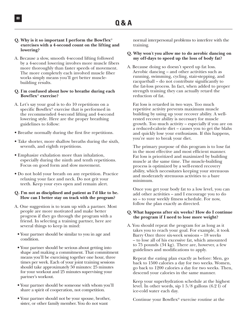 Q & a | Bowflex Xtreme User Manual | Page 82 / 90