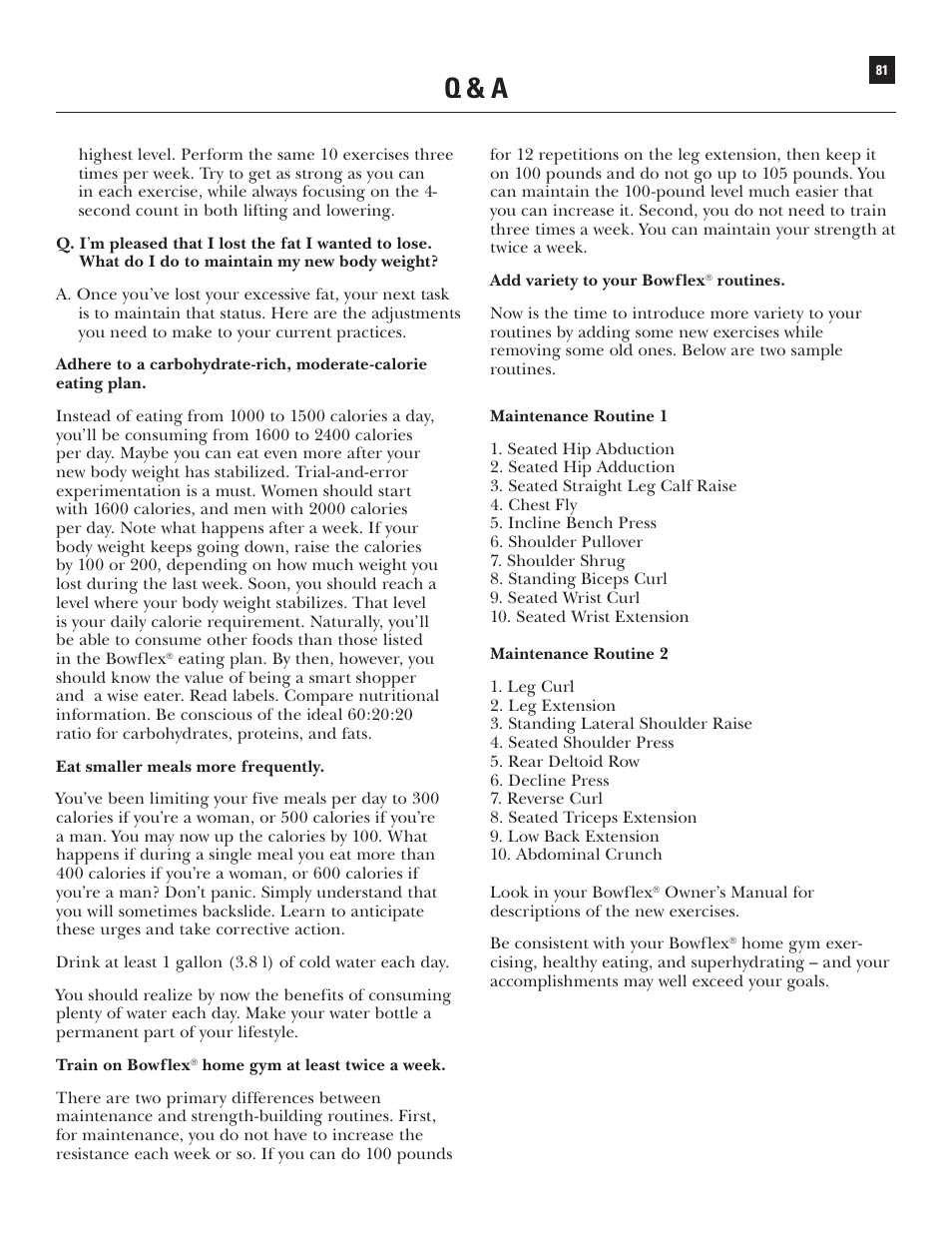 Q & a | Bowflex Xtreme User Manual | Page 83 / 90