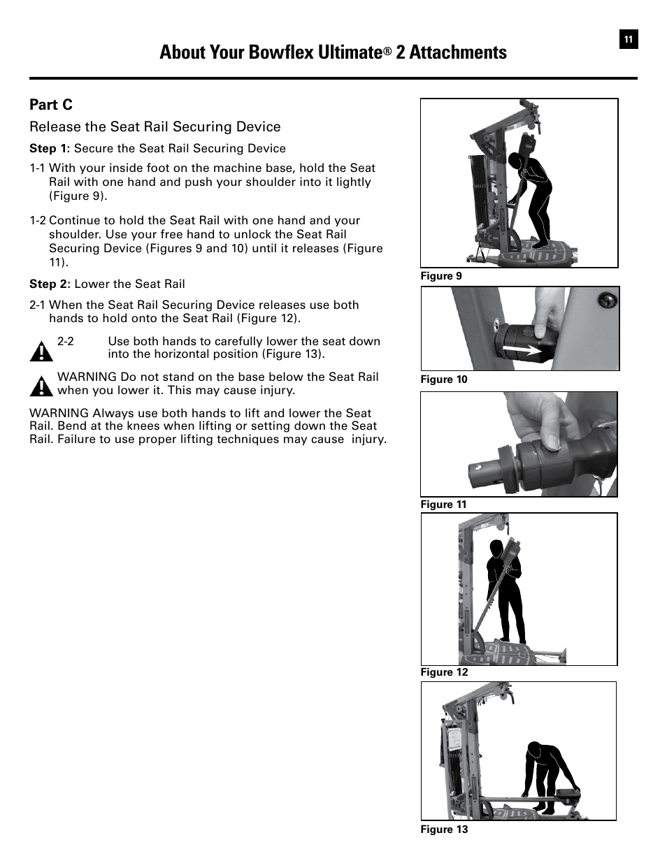 About your bowflex ultimate, 2 attachments, Part c | Bowflex Ultimate 2 User Manual | Page 13 / 88