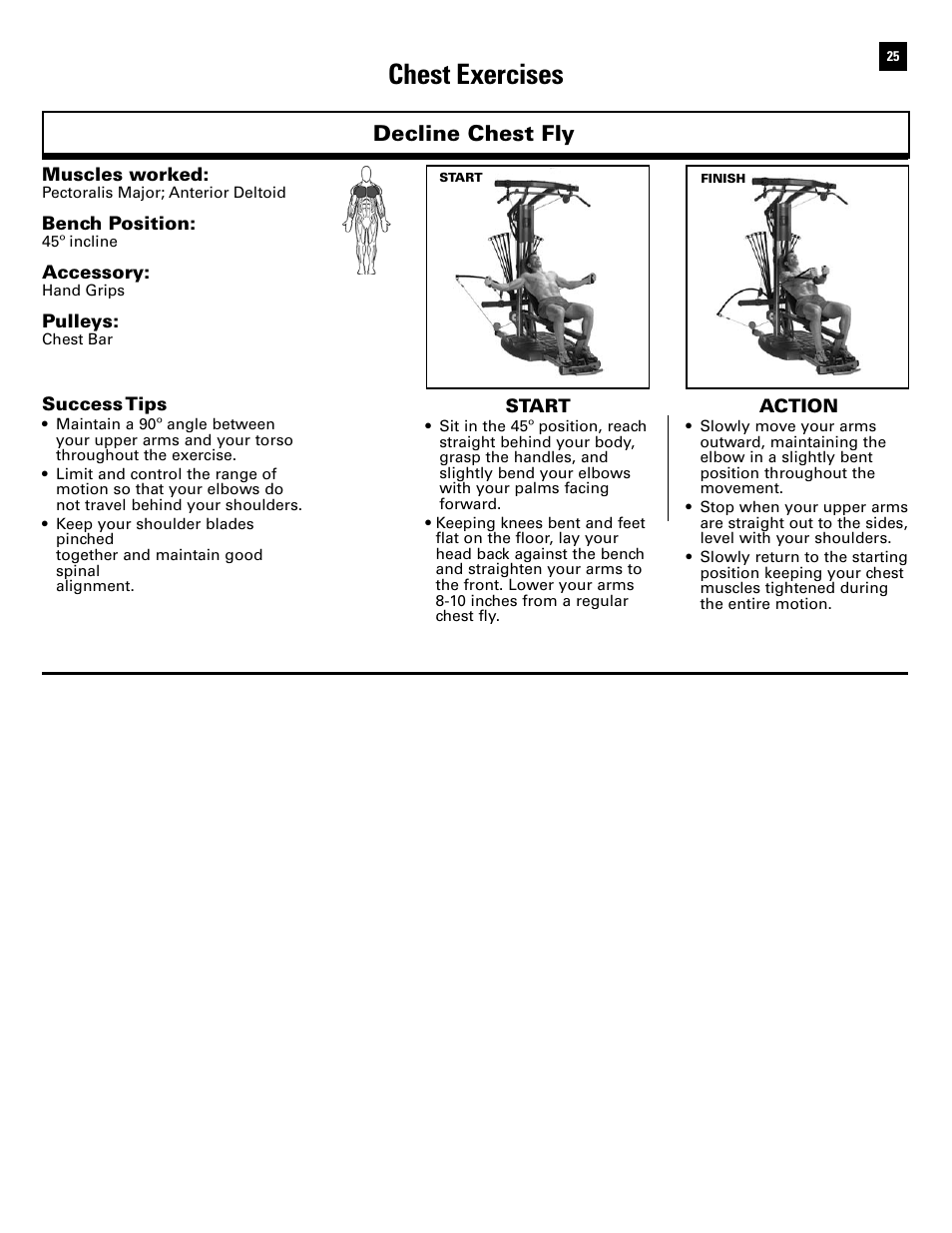 Chest exercises, Decline chest fly | Bowflex Ultimate 2 User Manual | Page 27 / 88