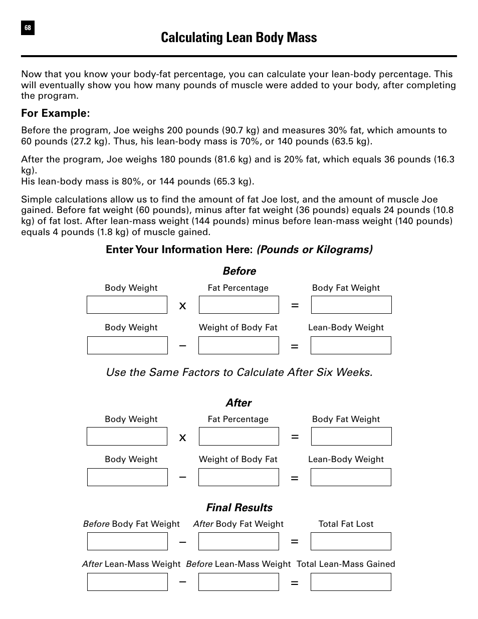 Calculating lean body mass | Bowflex Ultimate 2 User Manual | Page 70 / 88