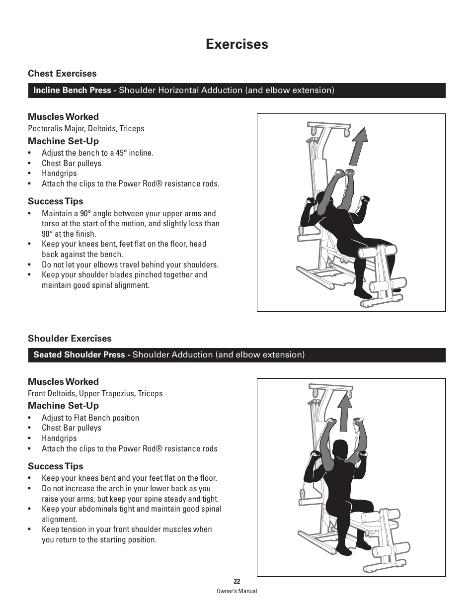 Exercises | Bowflex PR1000 User Manual | Page 22 / 36
