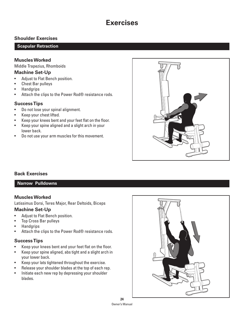 Exercises | Bowflex PR1000 User Manual | Page 24 / 36
