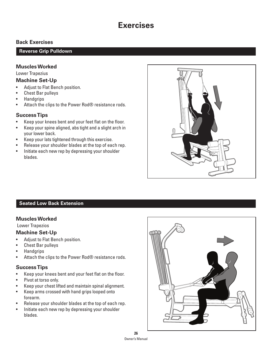 Exercises | Bowflex PR1000 User Manual | Page 26 / 36