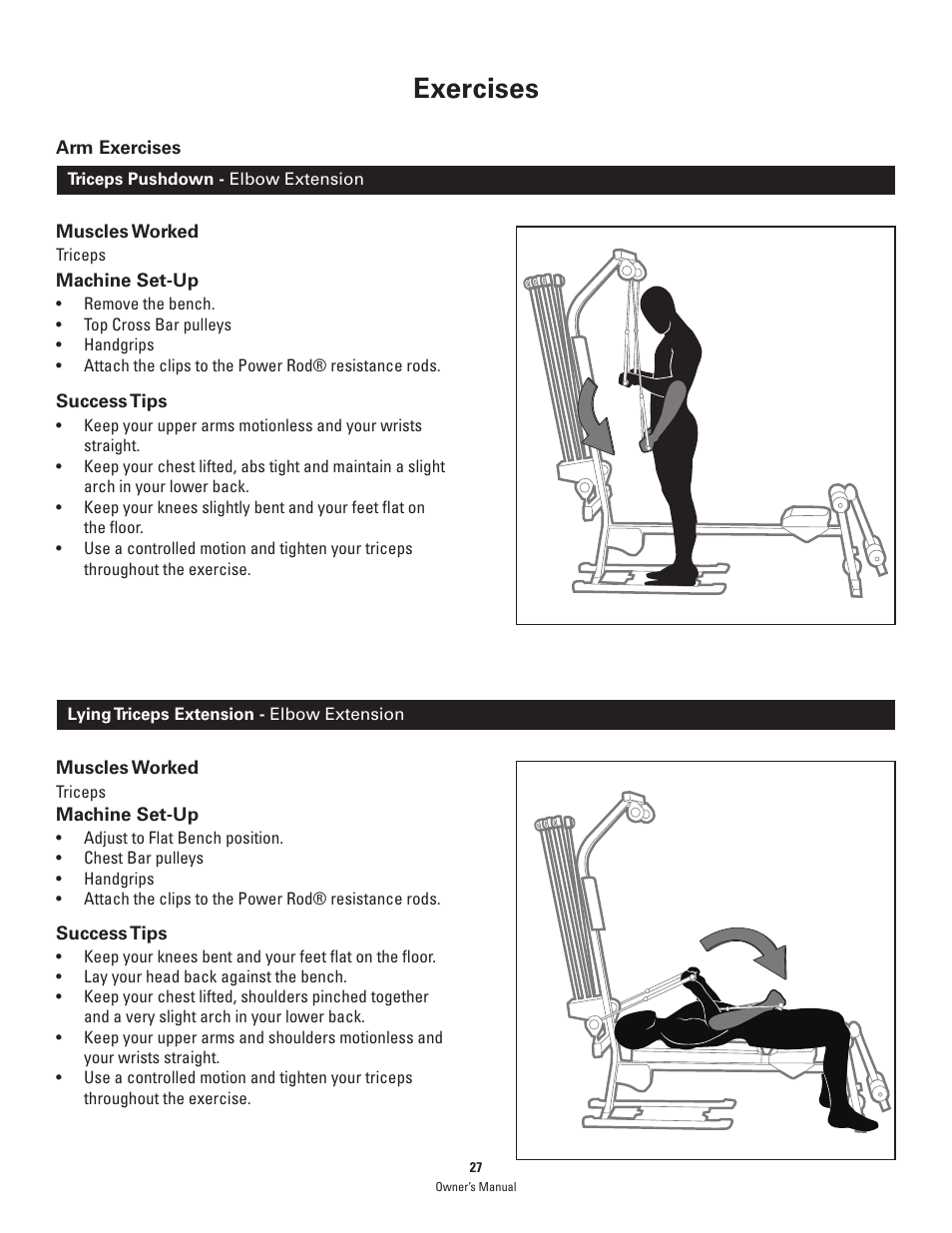 Exercises | Bowflex PR1000 User Manual | Page 27 / 36