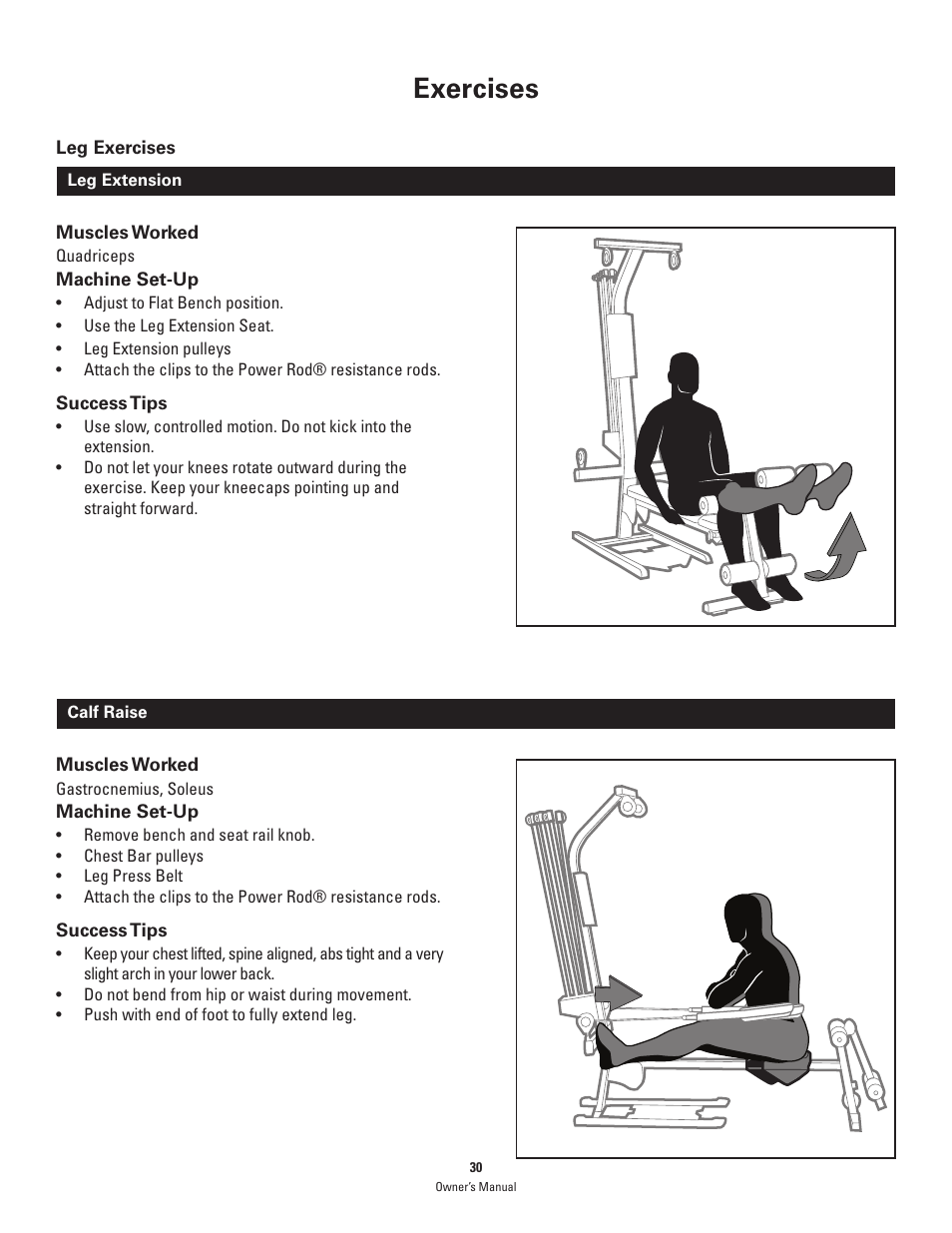 Exercises | Bowflex PR1000 User Manual | Page 30 / 36