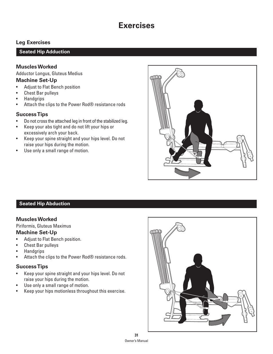 Exercises | Bowflex PR1000 User Manual | Page 31 / 36