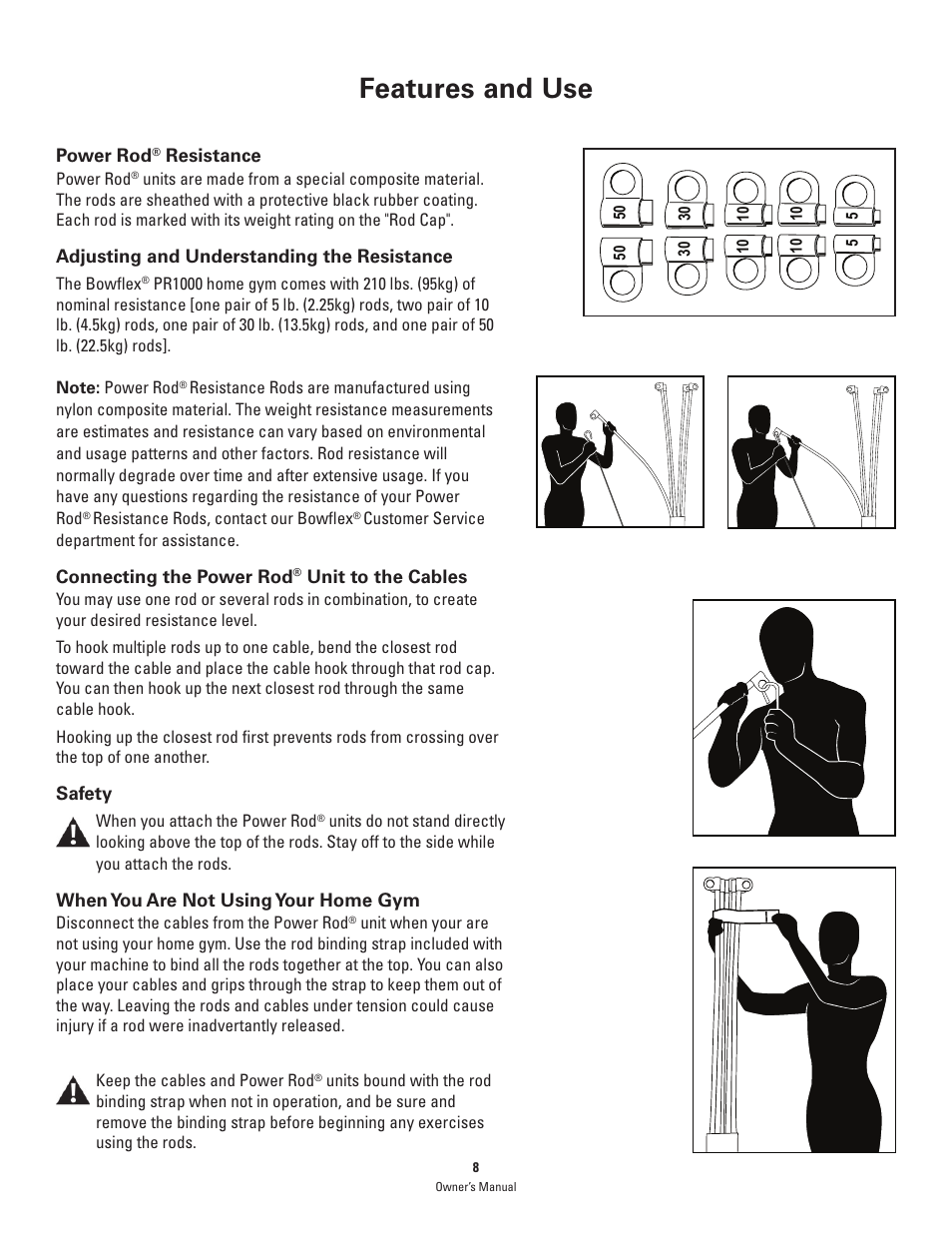 Features and use | Bowflex PR1000 User Manual | Page 8 / 36
