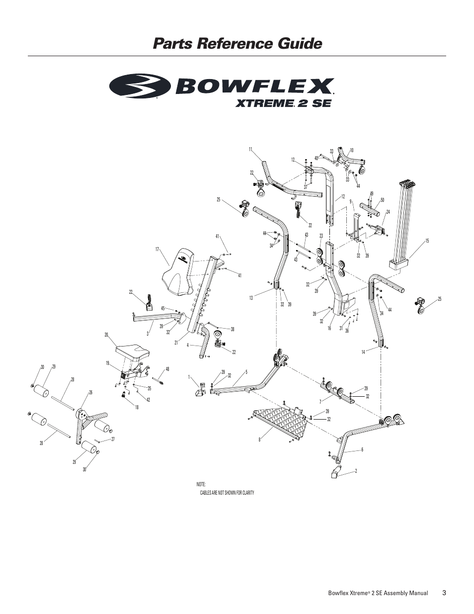Parts reference guide | Bowflex Xtreme 2 SE User Manual | Page 7 / 28