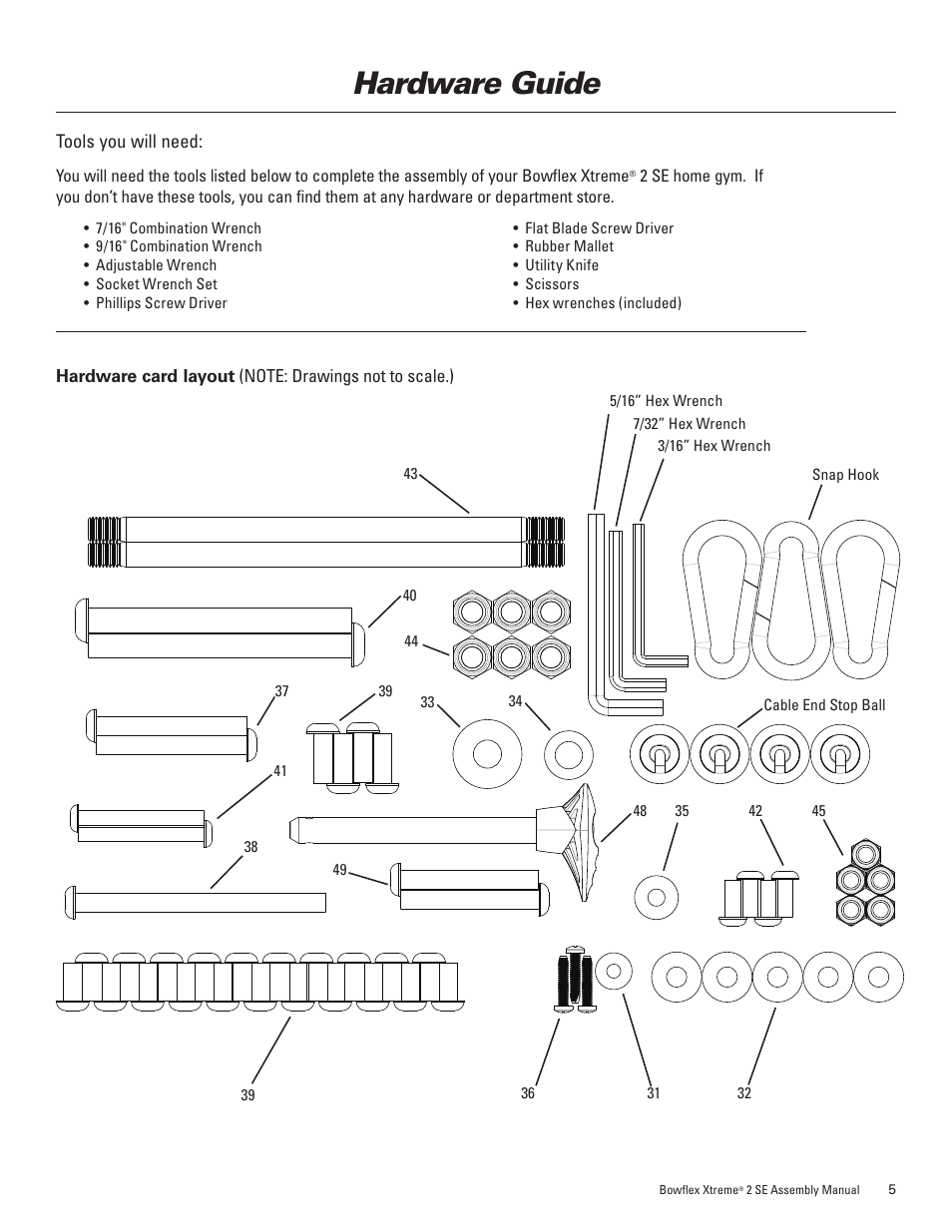 Hardware guide | Bowflex Xtreme 2 SE User Manual | Page 9 / 28