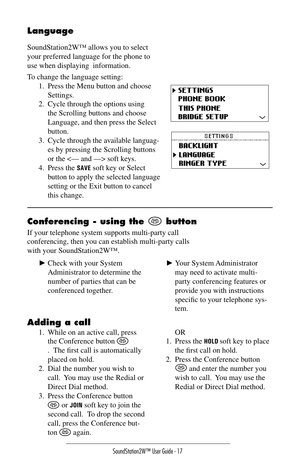 Polycom SoundStation 2W User Manual | Page 17 / 46