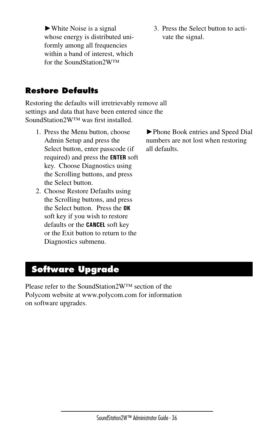 3oftware | Polycom SoundStation 2W User Manual | Page 36 / 46