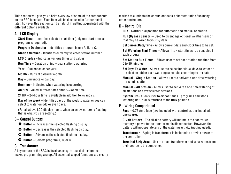 Src components | Hunter SRC User Manual | Page 7 / 32