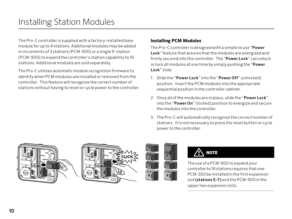 Installing station modules | Hunter PRO-C (PCC) User Manual | Page 10 / 40