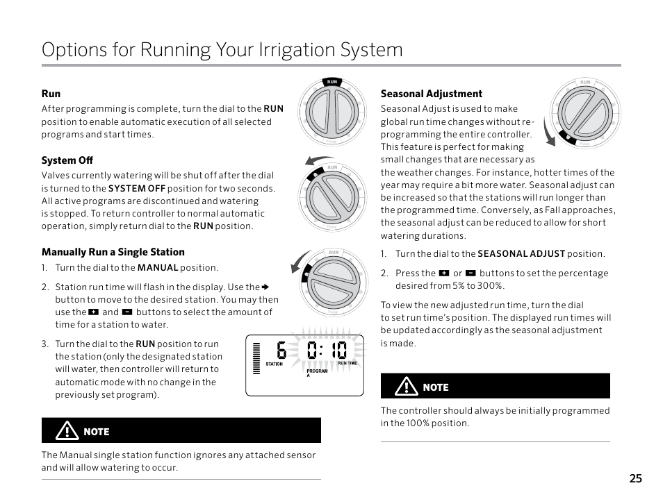 Options for running your irrigation system | Hunter PRO-C (PCC) User Manual | Page 25 / 40