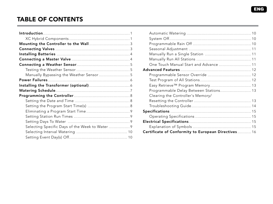 Hunter XC User Manual | Page 3 / 20
