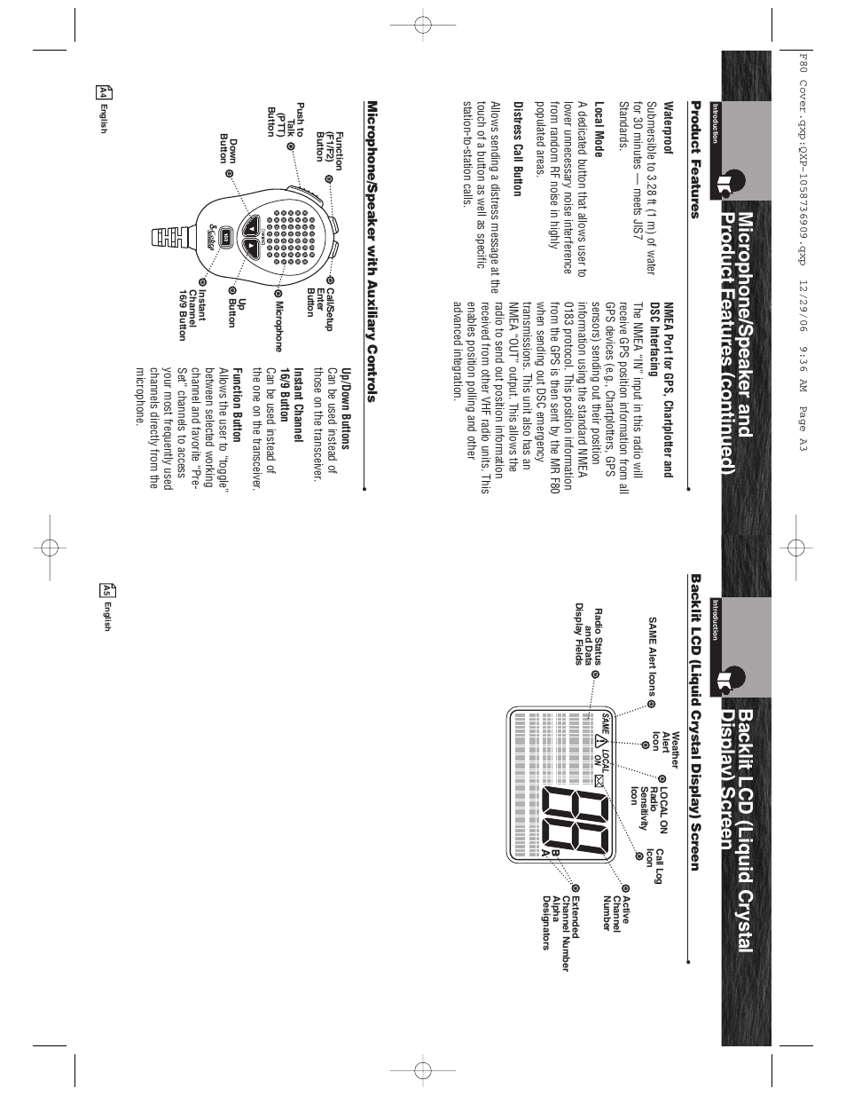 Bac klit lcd (liquid cr ystal displa y) screen | Cobra Electronics Mrf 80b User Manual | Page 3 / 83