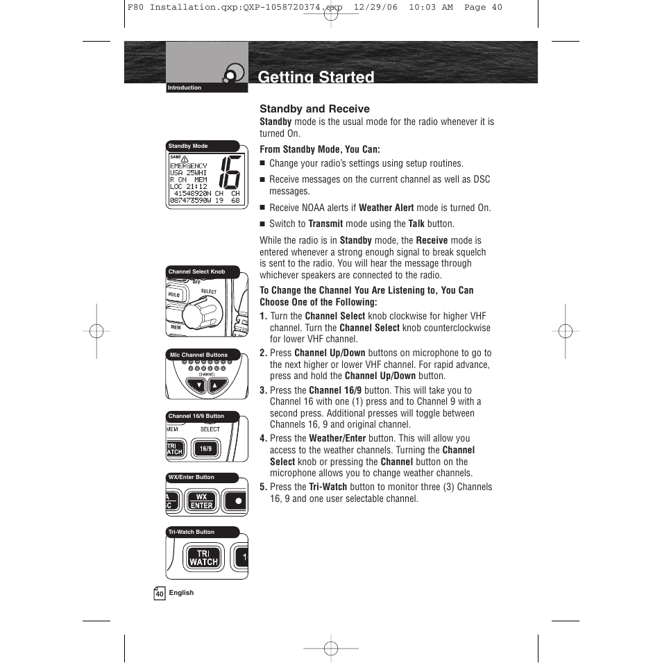 Getting started | Cobra Electronics Mrf 80b User Manual | Page 43 / 83