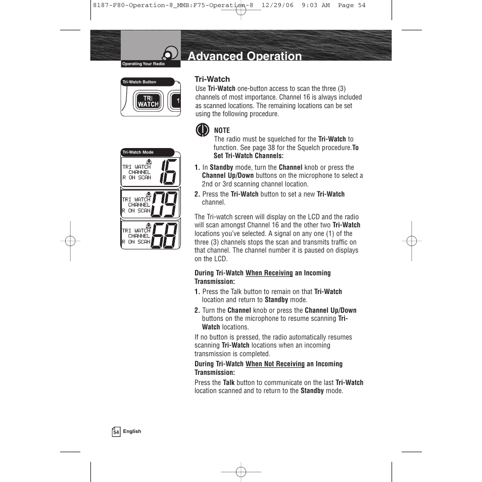 Product features, Advanced operation | Cobra Electronics Mrf 80b User Manual | Page 57 / 83
