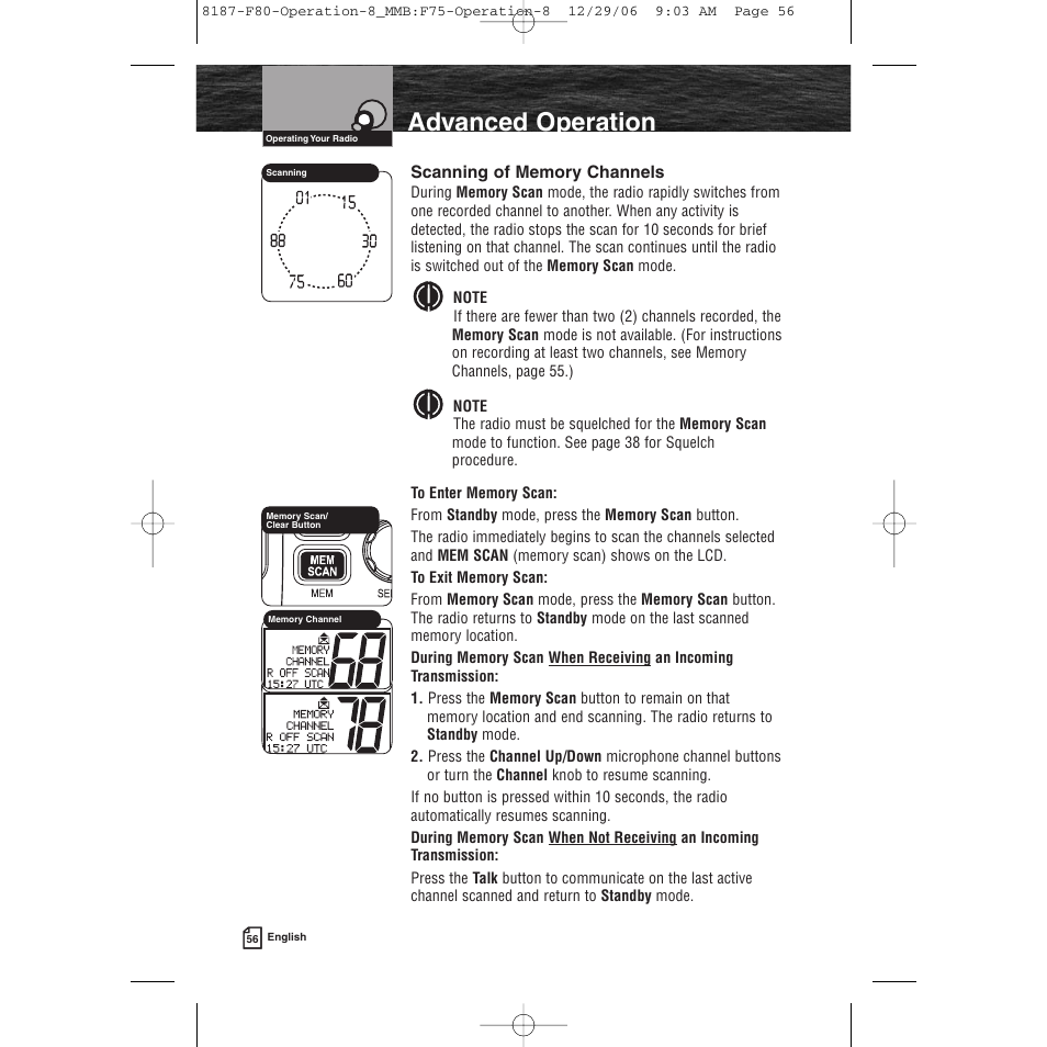 Product features, Advanced operation | Cobra Electronics Mrf 80b User Manual | Page 59 / 83