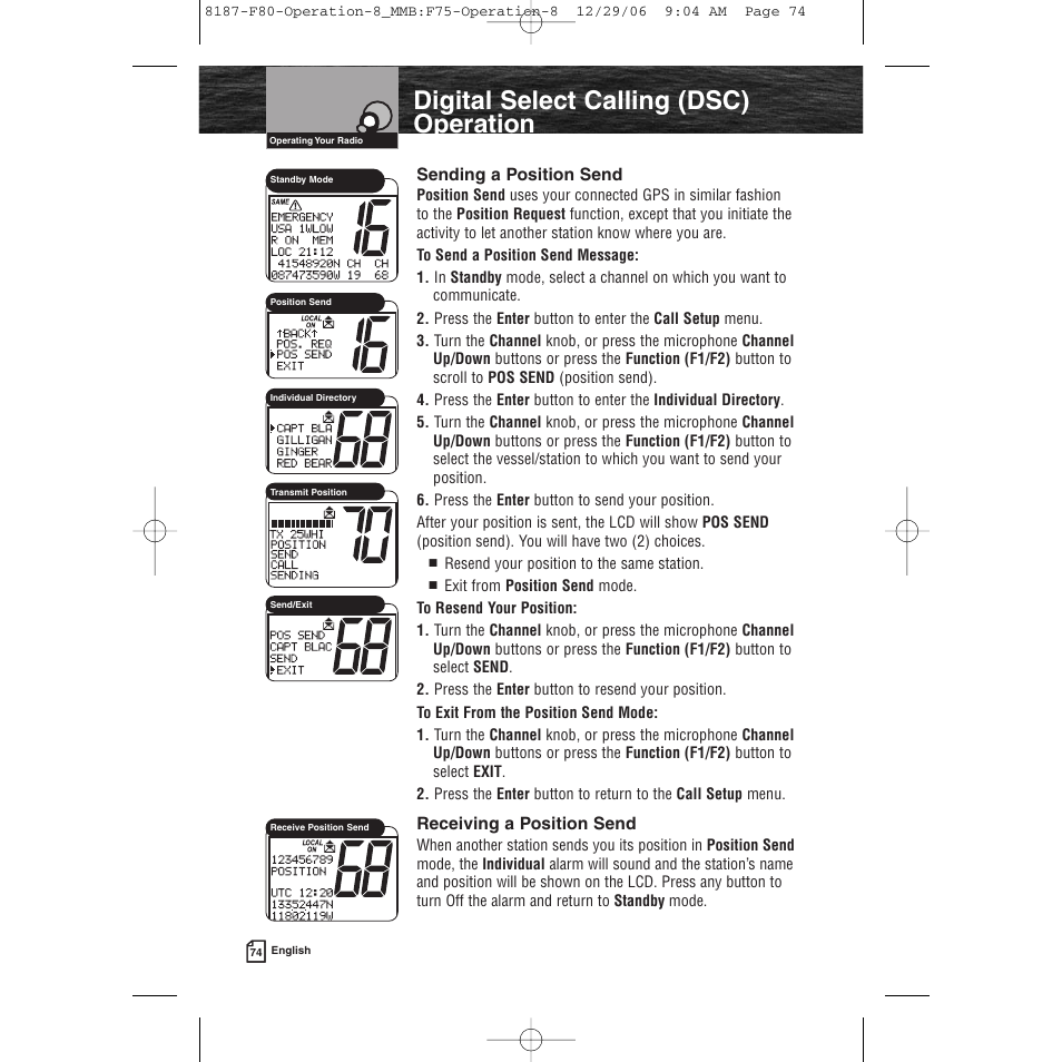 Product features, Digital select calling (dsc) operation | Cobra Electronics Mrf 80b User Manual | Page 77 / 83