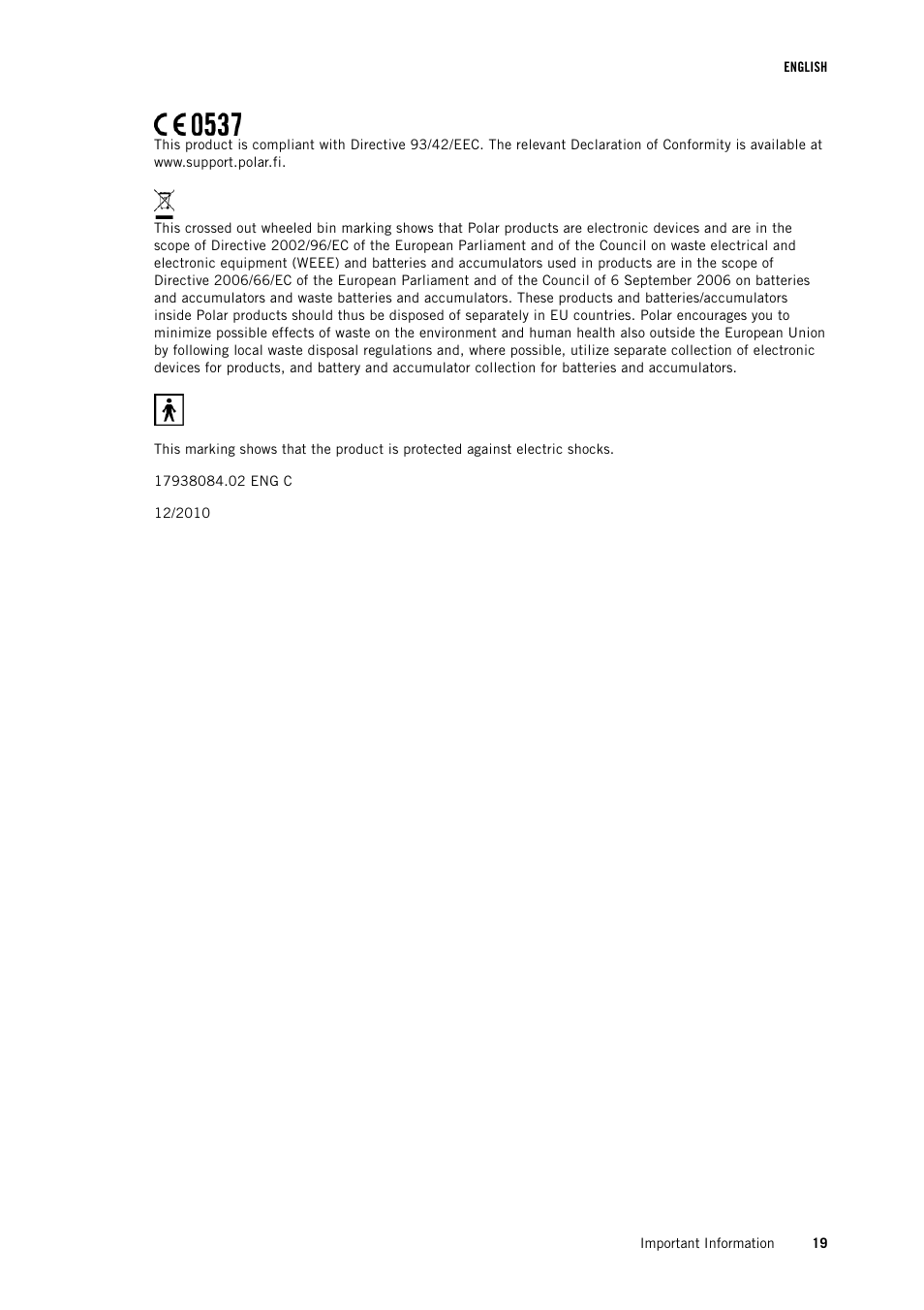 POLAR FT7 User Manual | Page 19 / 19