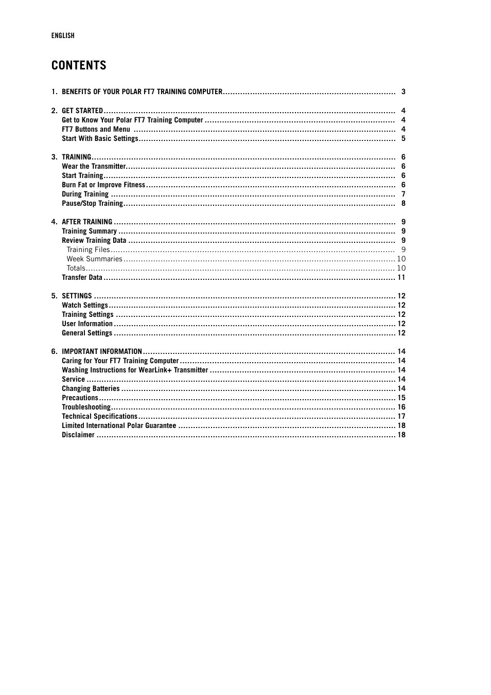 POLAR FT7 User Manual | Page 2 / 19