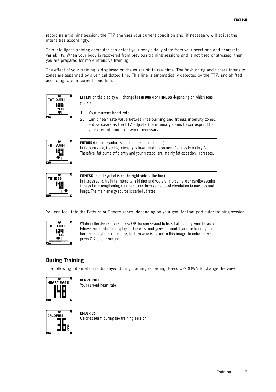 During training | POLAR FT7 User Manual | Page 7 / 19