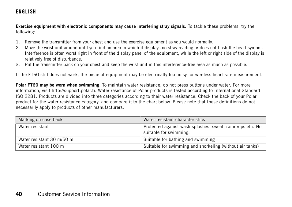 POLAR FT60 User Manual | Page 40 / 45