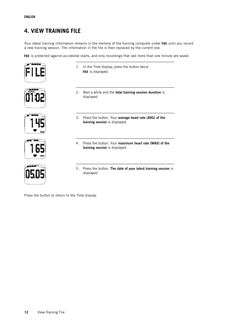 View training file, Important information | POLAR FT1 User Manual | Page 12 / 18