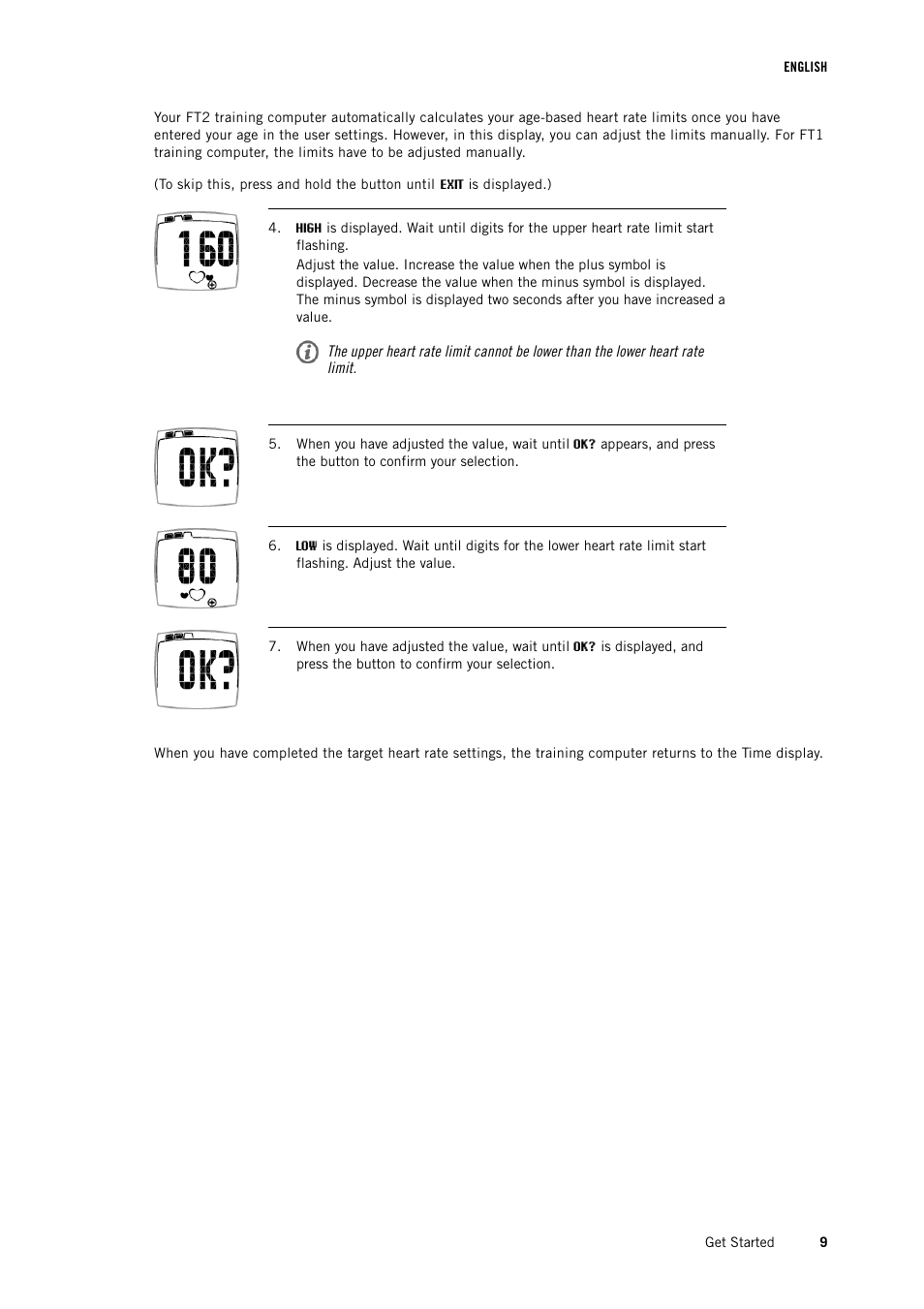 POLAR FT1 User Manual | Page 9 / 18