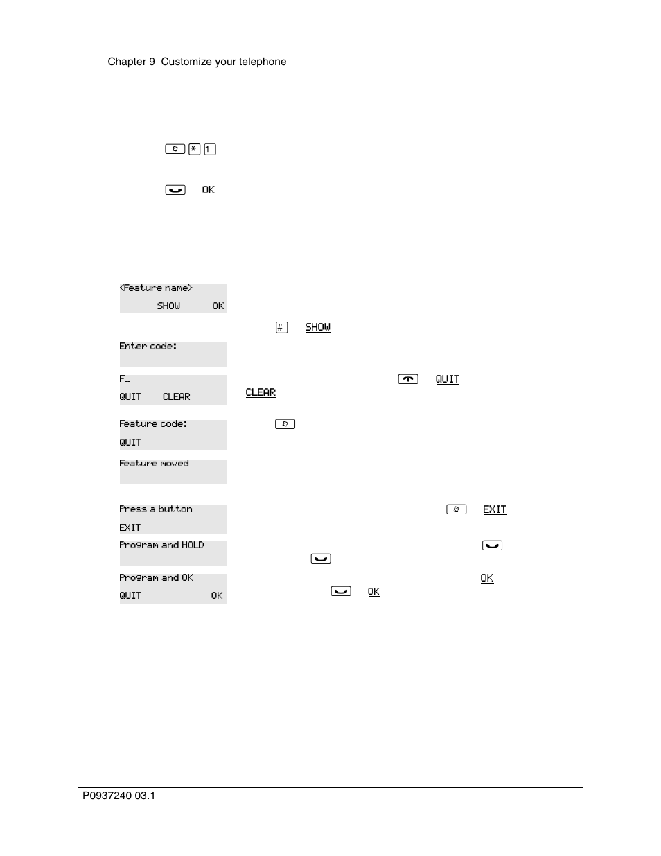 Erase a feature button, Feature button prompts | Nortel Networks T7316 User Manual | Page 102 / 188