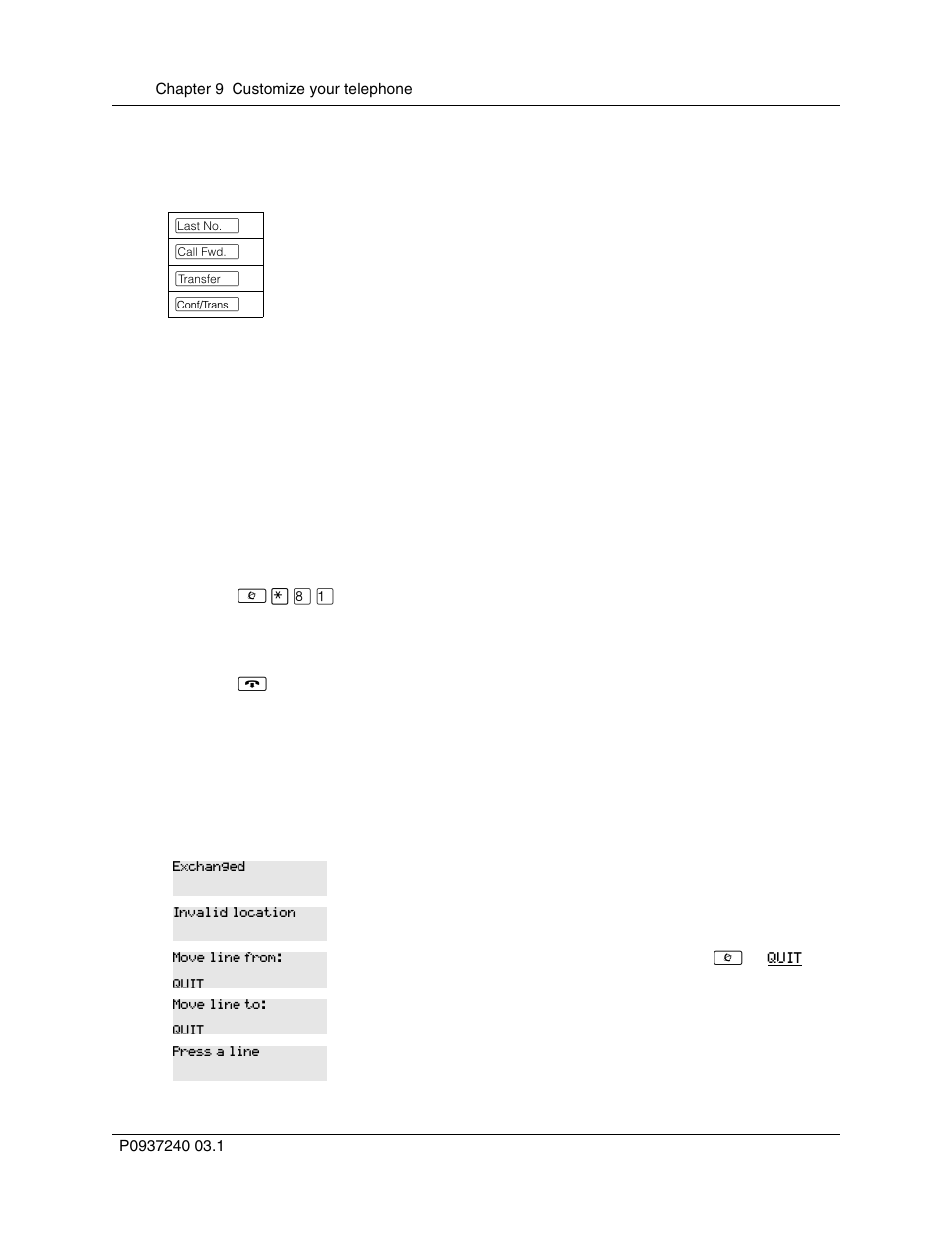 T7000/m7000 telephone button defaults, Netvision telephones, Move line buttons | Move button prompts | Nortel Networks T7316 User Manual | Page 108 / 188