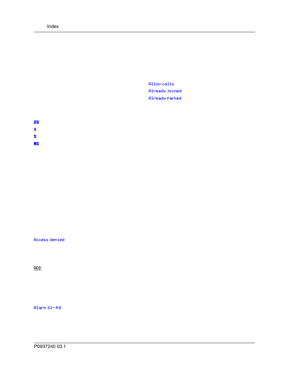 Numerics | Nortel Networks T7316 User Manual | Page 172 / 188