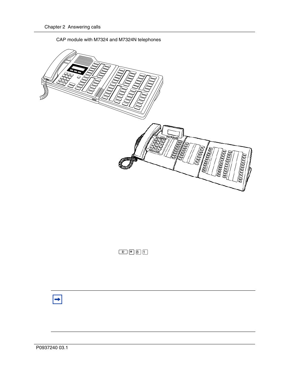 Customize your cap(n) module, Figure 9, Cap module with m7324 and m7324n telephones | Nortel Networks T7316 User Manual | Page 38 / 188