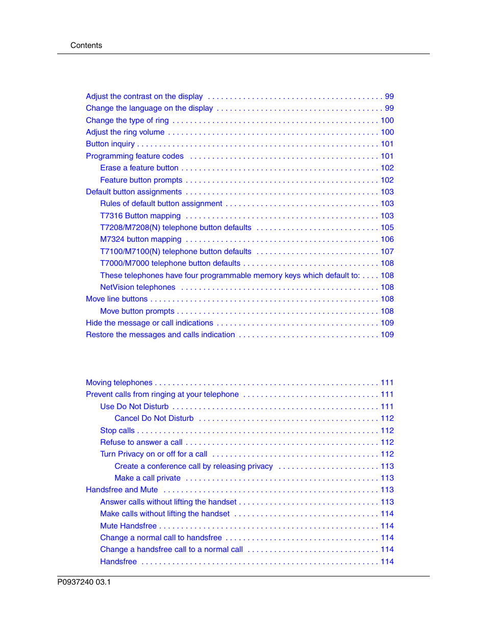 Nortel Networks T7316 User Manual | Page 8 / 188